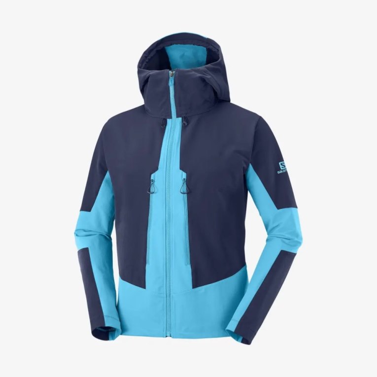 Chaquetas Salomon Outpeak Softshell Full Zip Hombre Azul Marino Turquesa | MX TWFK587